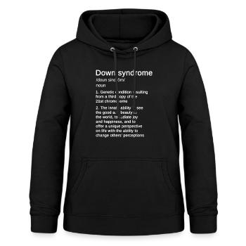 T-shirt Définition Syndrome de Down - Sweat à capuche Femme - noir - Devant - AI Model Female 172 light (172cm)