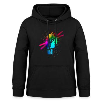 Schlagzeug - Frauen Hoodie - Schwarz - Vorne - AI Model Female 172 light (172cm)