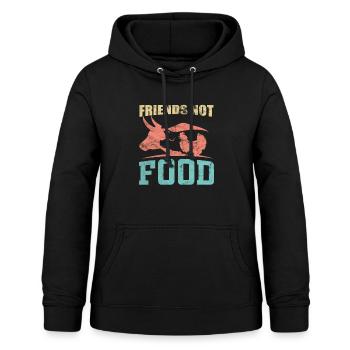 Vegan - Fríends not Food - Frauen Hoodie - Schwarz - Vorne - AI Model Female 172 light (172cm)