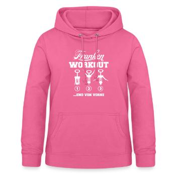 Franken Workout Korkenzieher Wein Bayern Shirt - Frauen Hoodie - Pink - Vorne - AI Model Female 172 light (172cm)