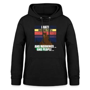 Ich hasse Menschen - Frauen Hoodie - Schwarz - Vorne - AI Model Female 172 light (172cm)