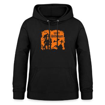 Joyeux Halloween - Sweat à capuche Femme - noir - Devant - AI Model Female 172 light (172cm)