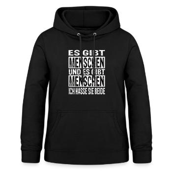 Ich Hasse Menschen - Frauen Hoodie - Schwarz - Vorne - AI Model Female 172 light (172cm)