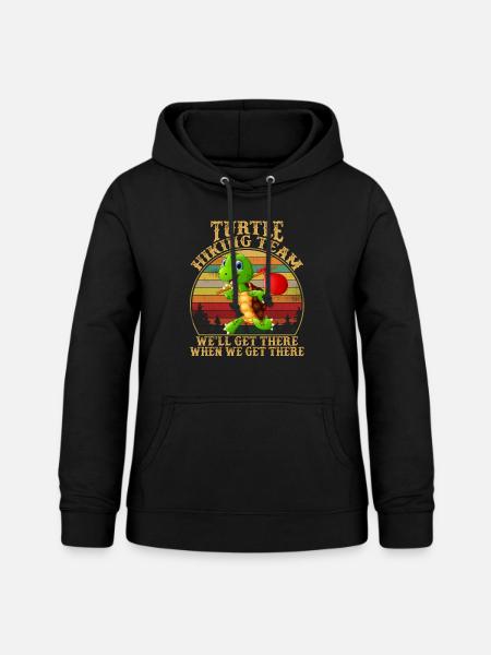 Turtle Hiking Team Vi kommer derhen, når vi kommer - Dame hoodie - sort