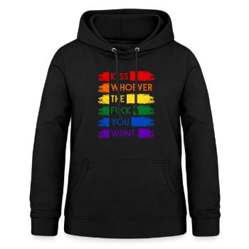 Kiss Whoever June Pride Month - Sweat à capuche Femme - noir - Devant - AI Model Female 172 light (172cm)