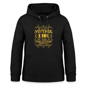 Vintage 1981 Original Limited Edition - Frauen Hoodie - Schwarz - Vorne - AI Model Female 172 light (172cm)