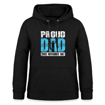 Proud Dad Since November 1987 - Frauen Hoodie - Schwarz - Vorne - AI Model Female 172 light (172cm)