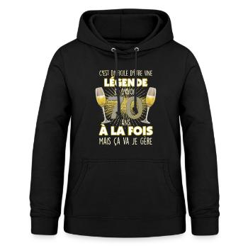 Anniversaire Pour Ma Légende de 70 ans - Sweat à capuche Femme - noir - Devant - AI Model Female 172 light (172cm)