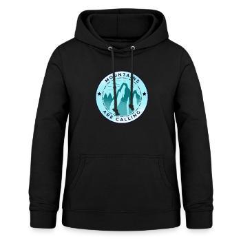 The Mountains are Calling Mountain Quotes - Frauen Hoodie - Schwarz - Vorne - AI Model Female 172 light (172cm)