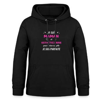 Je suis maman et estheticienne je suis parfaite - Sweat à capuche Femme - noir - Devant - AI Model Female 172 light (172cm)