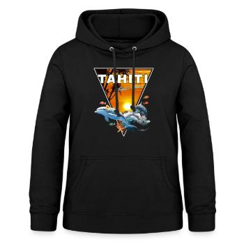 Tahiti Französisch-Polynesien Delfin - Frauen Hoodie - Schwarz - Vorne - AI Model Female 172 light (172cm)