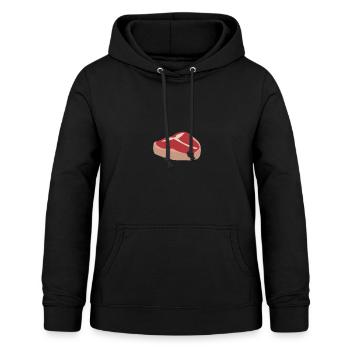 Fleisch - Frauen Hoodie - Schwarz - Vorne - AI Model Female 172 light (172cm)