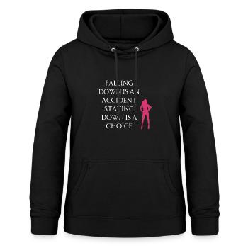 Falling down is an accident - Motivation - Women's Hoodie - black - Front - AI Model Female 172 light (172cm)