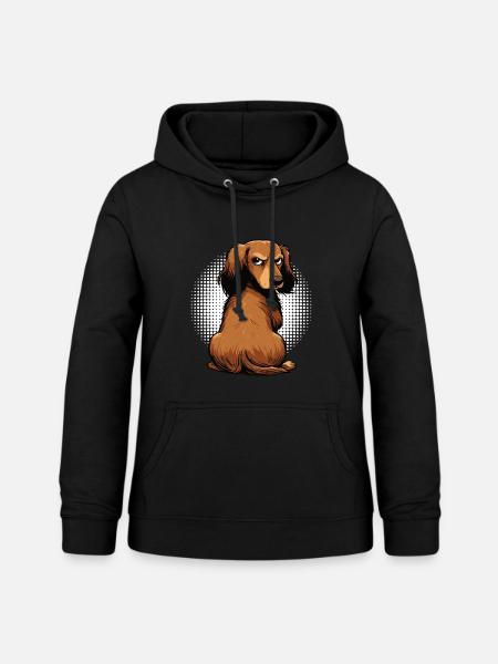Langhaardackel Dackel Dackelhalter Teckel Tekkel - Frauen Hoodie - Schwarz