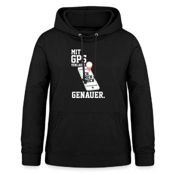 Avec le GPS, je suis encore plus précis - Sweat à capuche Femme - noir - Devant - AI Model Female 172 light (172cm)