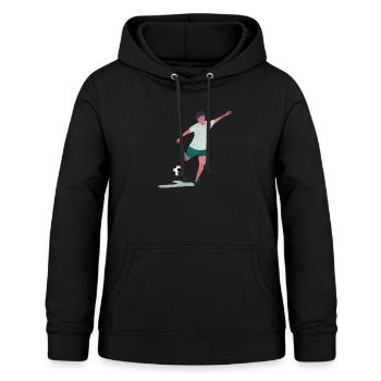 Coup de but de football Idée de cadeau de joueur de football - Sweat à capuche Femme - noir - Devant - AI Model Female 172 light (172cm)