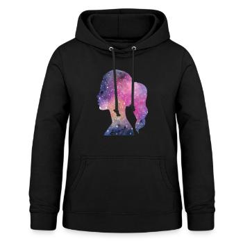 Femme galaxie - Sweat à capuche Femme - noir - Devant - AI Model Female 172 light (172cm)