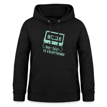 Kassette Music Is Everything - Frauen Hoodie - Schwarz - Vorne - AI Model Female 172 light (172cm)