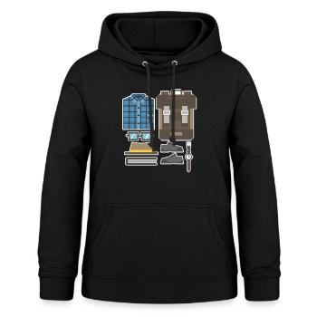 Intello équipement nerd Nerdy Geek idée cadeau - Sweat à capuche Femme - noir - Devant - AI Model Female 172 light (172cm)