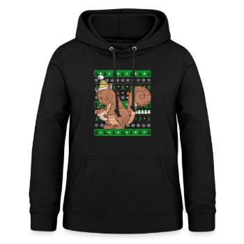Ugly Christmas Écureuil - Sweat à capuche Femme - noir - Devant - AI Model Female 172 light (172cm)