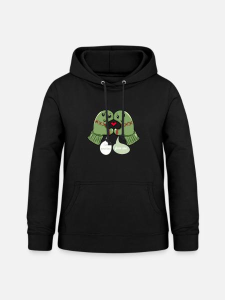 Handschuh Liebe Weihnachtsgeschenk Winter Weihnachtsgeschenke - Frauen Hoodie - Schwarz