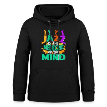 Jazz musical instrument saxophone - Women's Hoodie - black - Front - AI Model Female 172 light (172cm)