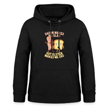 Gluten-frei - Frauen Hoodie - Schwarz - Vorne - AI Model Female 172 light (172cm)