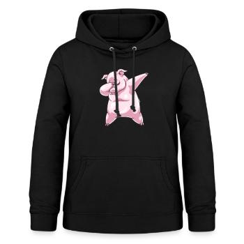 Dabbing Pig Piggy Dab Dance - Sweat à capuche Femme - noir - Devant - AI Model Female 172 light (172cm)