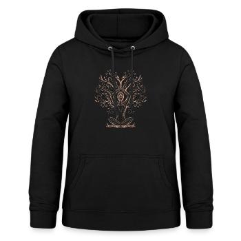 Lebensbaum Meditation Natur Innere Ruhe Geschenk - Frauen Hoodie - Schwarz - Vorne - AI Model Female 172 light (172cm)