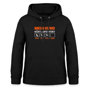 Mein Hund Hört Hundeschule Hundeerziehung Geschenk - Frauen Hoodie - Schwarz - Vorne - AI Model Female 172 light (172cm)