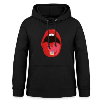 Psychédéliques au LSD acide - Sweat à capuche Femme - noir - Devant - AI Model Female 172 light (172cm)