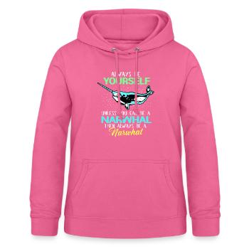 Narval cadeau de licorne Kawaii baleine plongée sous-marine - Sweat à capuche Femme - rose - Devant - AI Model Female 172 light (172cm)