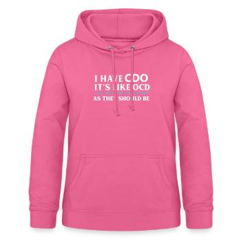 J'ai CDO c'est comme OCD - Sweat à capuche Femme - rose - Devant - AI Model Female 172 light (172cm)