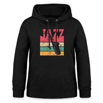 Musique Saxophone Jazz - Sweat à capuche Femme - noir - Devant - AI Model Female 172 light (172cm)