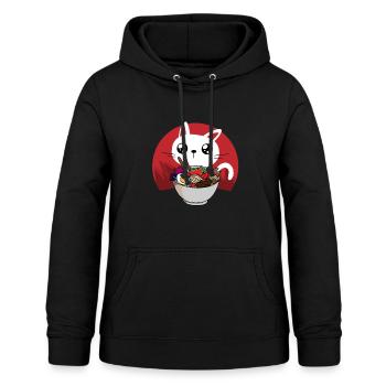 Kawaii ramen cat - Women's Hoodie - black - Front - AI Model Female 172 light (172cm)