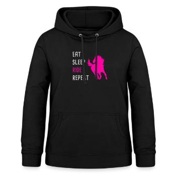 Eat sleep ride repeat Pferde - Frauen Hoodie - Schwarz - Vorne - AI Model Female 172 light (172cm)