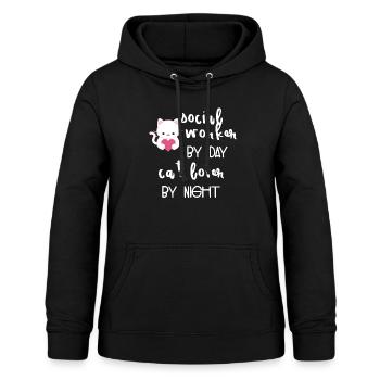 Sozialarbeiter - Sozialpädagoge - Katze - Frauen Hoodie - Schwarz - Vorne - AI Model Female 172 light (172cm)