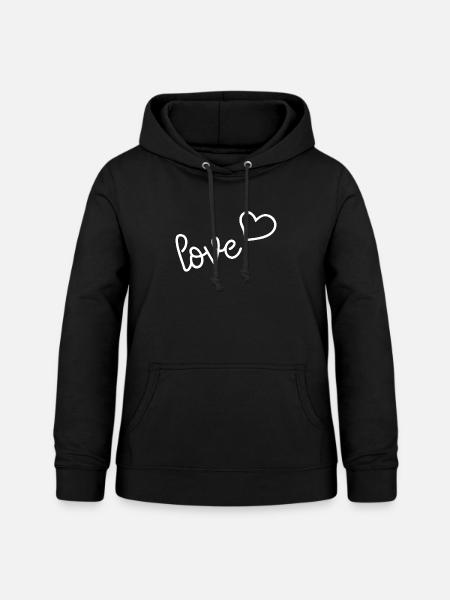 Love - Frauen Hoodie - Schwarz