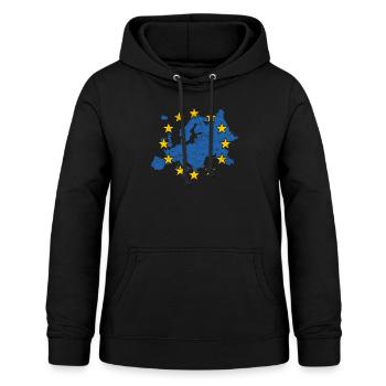 Union européenne Etoiles carte européenne - Sweat à capuche Femme - noir - Devant - AI Model Female 172 light (172cm)