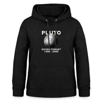 Pluto - N'oubliez jamais - 9ème planète système solaire - Sweat à capuche Femme - noir - Devant - AI Model Female 172 light (172cm)