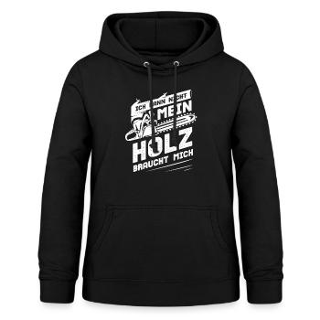 Kettensäge Holzfäller Förster - Frauen Hoodie - Schwarz - Vorne - AI Model Female 172 light (172cm)