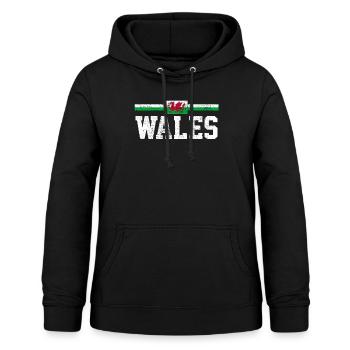 Wales - Women's Hoodie - black - Front - AI Model Female 172 light (172cm)