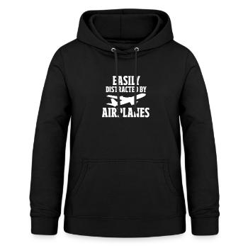 Airplane - Women's Hoodie - black - Front - AI Model Female 172 light (172cm)