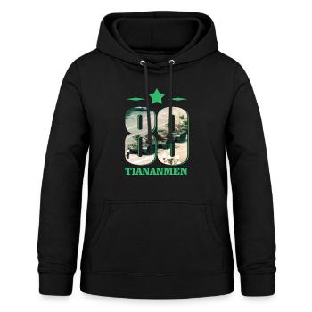 89 Tiananmen Square - Frauen Hoodie - Schwarz - Vorne - AI Model Female 172 light (172cm)