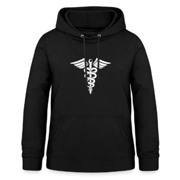 White Caduceus Medical Symbol - Women's Hoodie - black - Front - AI Model Female 172 light (172cm)