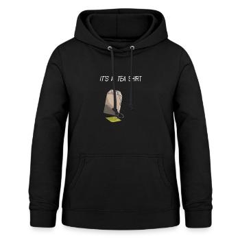 Tea Shirt, Tee, Wortwitz - Frauen Hoodie - Schwarz - Vorne - AI Model Female 172 light (172cm)