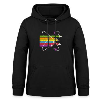 Science Fiction Atom Rainbow - Sweat à capuche Femme - noir - Devant - AI Model Female 172 light (172cm)
