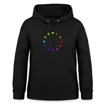 Europa EU Flage arc-en-ciel - Sweat à capuche Femme - noir - Devant - AI Model Female 172 light (172cm)