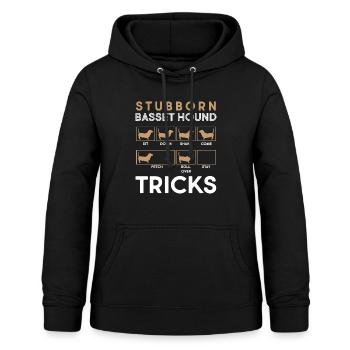 Astuces Basset Hound Obstiné - Sweat à capuche Femme - noir - Devant - AI Model Female 172 light (172cm)
