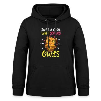 Owl - Frauen Hoodie - Schwarz - Vorne - AI Model Female 172 light (172cm)